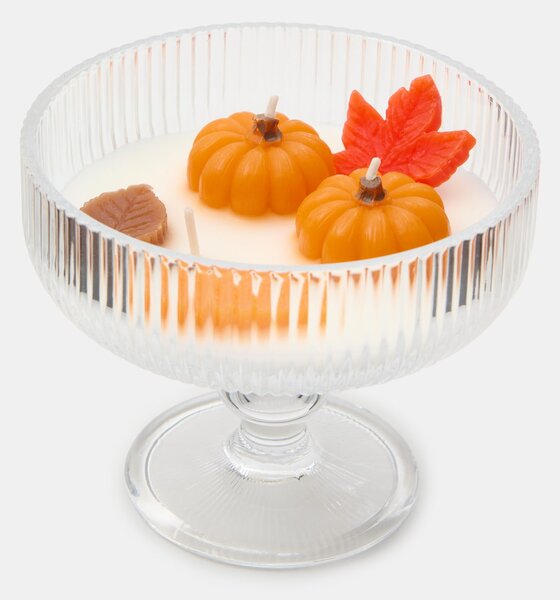 Sinsay - Vonná svíčka s motivem dýně a listů Pumpkin Spice - bílá