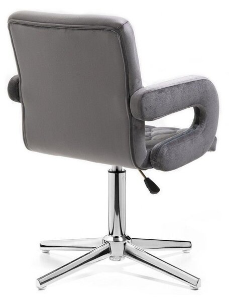 LuxuryForm DESIGN Židle BOSTON VELUR na stříbrném kříži - šedá