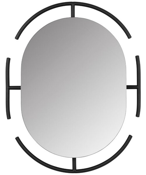 Černé kovové zrcadlo ZUIVER EMMA 70 x 56 cm