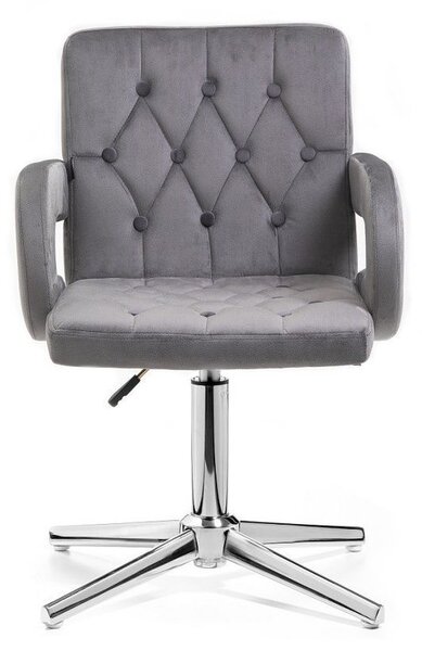 LuxuryForm DESIGN Židle BOSTON VELUR na stříbrném kříži - šedá
