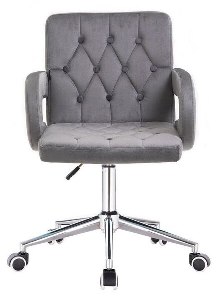 LuxuryForm DESIGN Židle BOSTON VELUR na stříbrné podstavě s kolečky - šedá