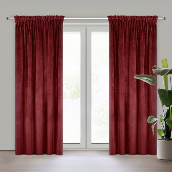 ZATEMŇOVACÍ ZÁVĚS NA PÁSCE VILLA 140X270 CM TMAVÁ BORDOVÁ