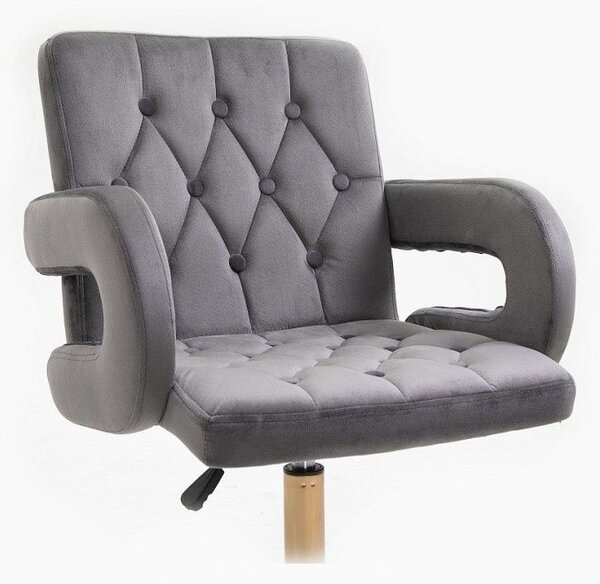 LuxuryForm DESIGN Židle BOSTON VELUR na zlatém talíři - šedá