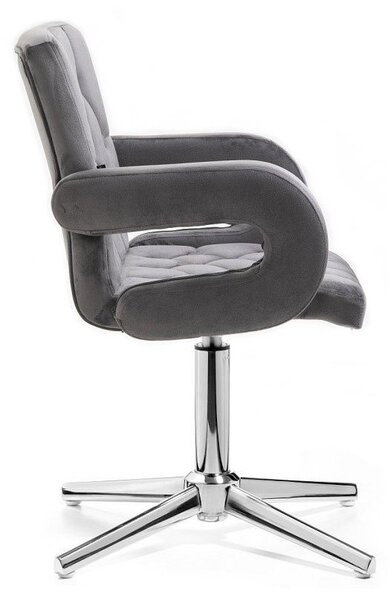LuxuryForm DESIGN Židle BOSTON VELUR na stříbrném kříži - šedá