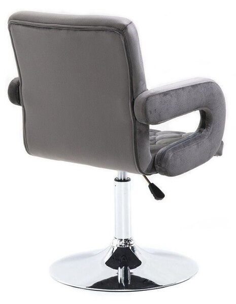 LuxuryForm DESIGN Židle BOSTON VELUR na stříbrném talíři - šedá