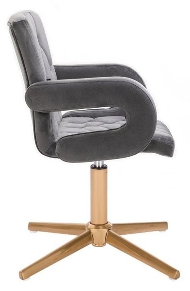 LuxuryForm DESIGN Židle BOSTON VELUR na zlatém kříži - šedá