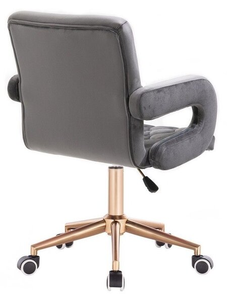 LuxuryForm DESIGN Židle BOSTON VELUR na zlaté základně s kolečky - šedá