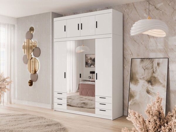 Zrcadlová skříň Melen 4D6S + nástavec, Barva: bílá 5903211470578