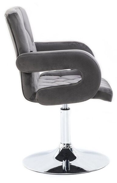 LuxuryForm DESIGN Židle BOSTON VELUR na stříbrném talíři - šedá