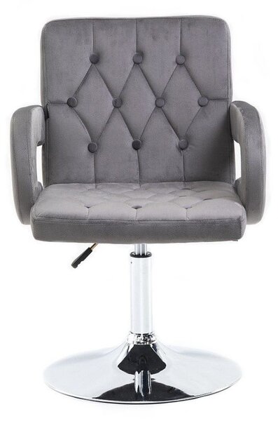 LuxuryForm DESIGN Židle BOSTON VELUR na stříbrném talíři - šedá