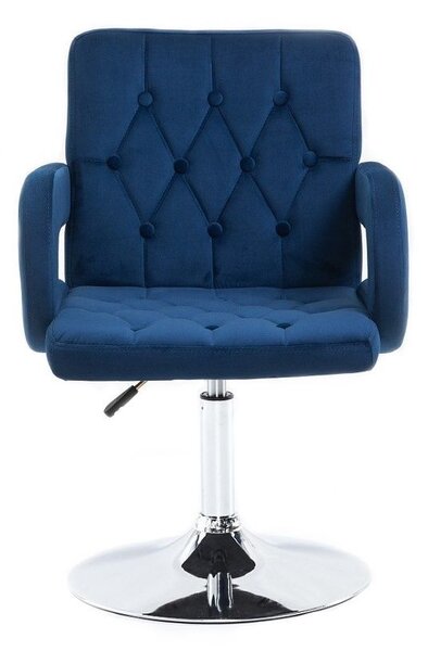 LuxuryForm DESIGN Židle BOSTON VELUR na stříbrném talíři - modrá