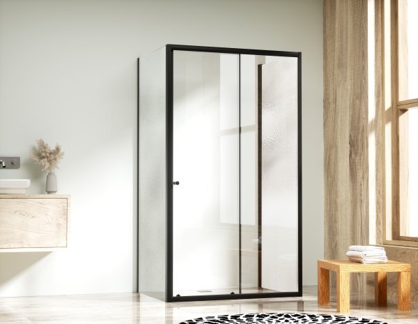 NICOL COMBI II Black 80x100x80 Čiré+Grape Sprchový kout s posuvnými dveřmi