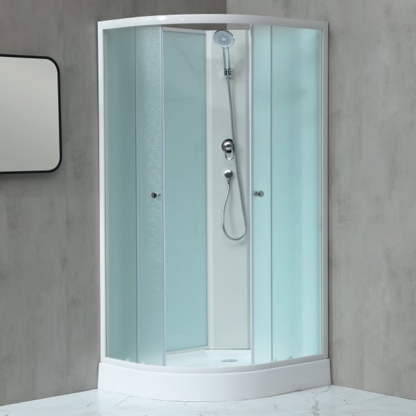 MILD AS-Pravý 100x80 WHITE Sprchový box asymetrický s nízkou akrylátovou vaničkou