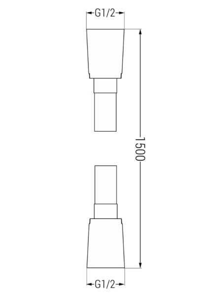 Sprchová hadice hladká - 150 cm - zlatá