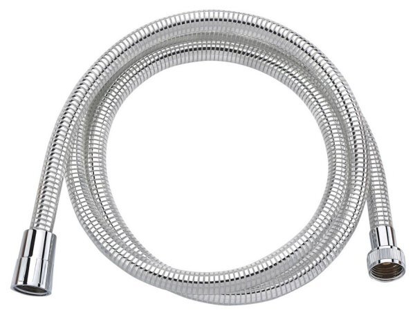 LASER plastová sprchová hadice, hladká, 150cm, chrom/bílá