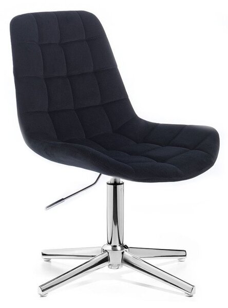 LuxuryForm DESIGN Židle PARIS VELUR na stříbrném kříži - černá