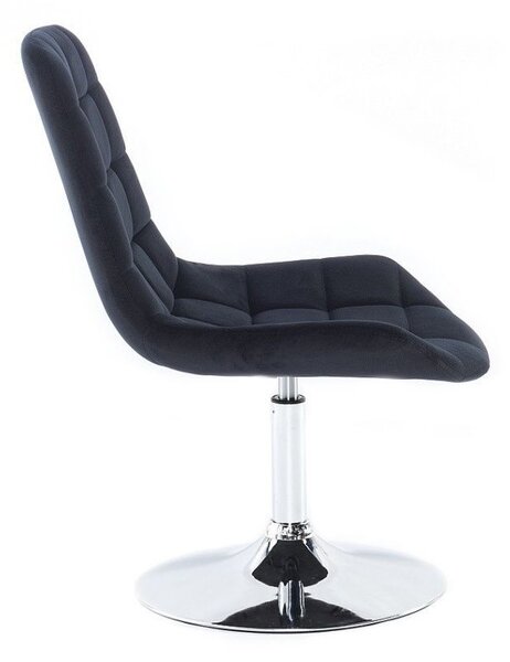 LuxuryForm DESIGN Židle PARIS VELUR na stříbrném talíři - černá