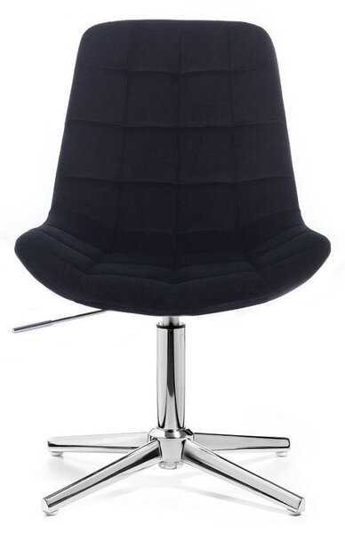 LuxuryForm DESIGN Židle PARIS VELUR na stříbrném kříži - černá