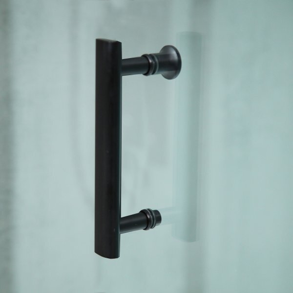 Madlo dvoubodové černé pro sprchový box GLASS