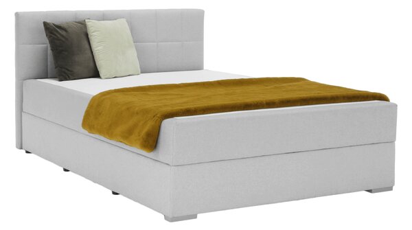 KONDELA Boxspringová postel 120x200, světle šedá, FERATA KOMFORT