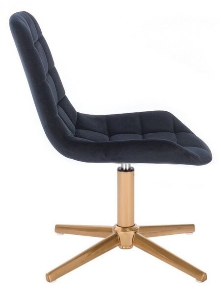 LuxuryForm DESIGN Židle PARIS VELUR na zlatém kříži - černá