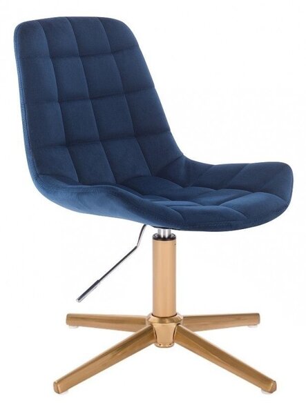 LuxuryForm Židle PARIS VELUR na zlatém kříži - modrá