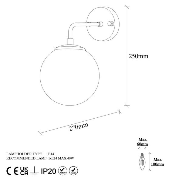 Nástěnné svítidlo v mosazné barvě ø 15 cm Viran – Opviq lights
