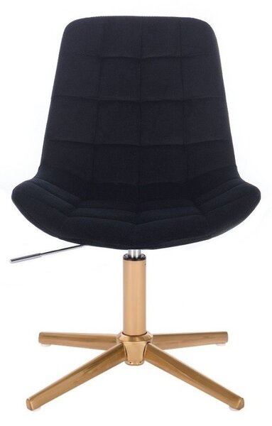 LuxuryForm DESIGN Židle PARIS VELUR na zlatém kříži - černá