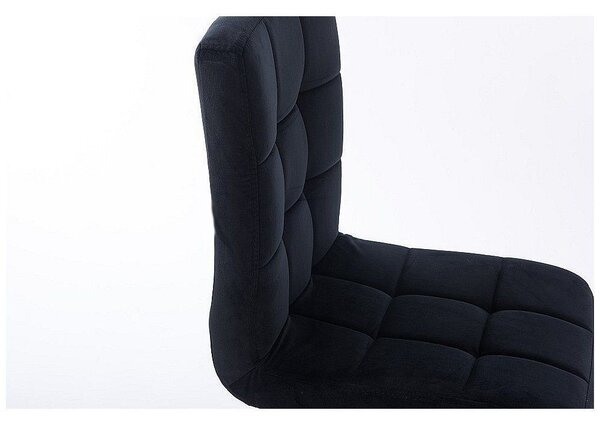 LuxuryForm DESIGN Barová židle TOLEDO VELUR na zlatém talíři - černá