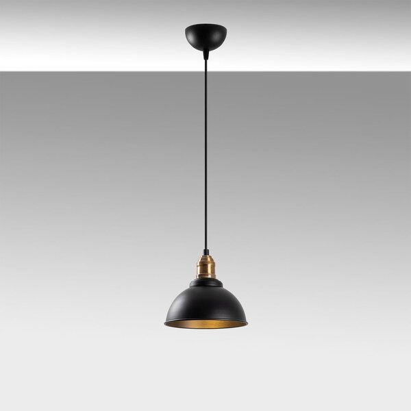 Černé závěsné svítidlo s kovovým stínidlem ø 21 cm Varzan – Opviq lights