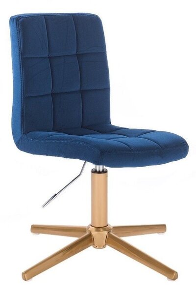 LuxuryForm Židle TOLEDO VELUR na zlatém kříži - modrá