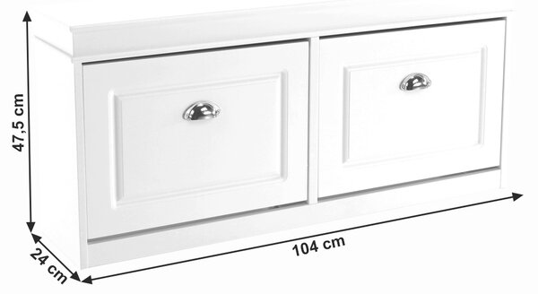 KONDELA Botník, 2-řadový, bílá, SEBER TYP 4