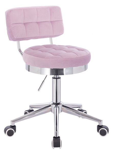 Židle VIGO VELUR na stříbrné základně s kolečky - fialový vřes