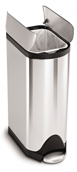 Pedálový odpadkový koš Simplehuman – 30 l, butterfly víko, kartáčovaná nerez ocel, FPP