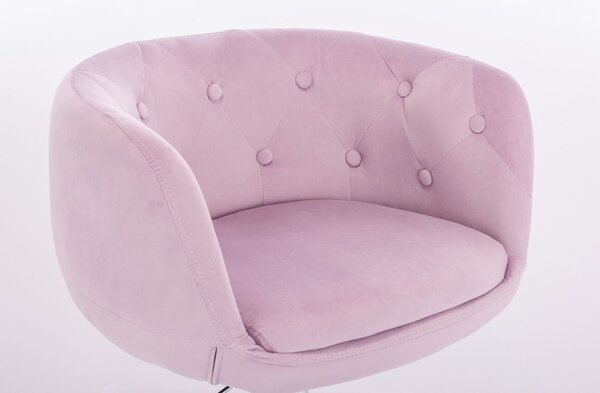 LuxuryForm DESIGN Křeslo MONTANA VELUR na stříbrném talíři - levandule