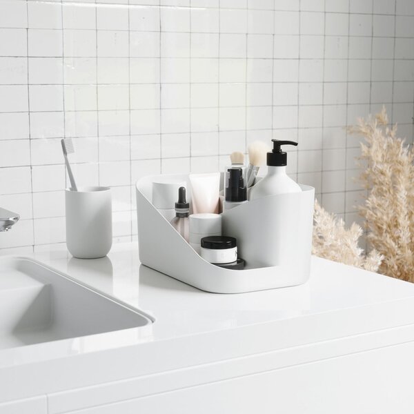 Bílý plastový koupelnový organizér na kosmetiku Glam – Umbra