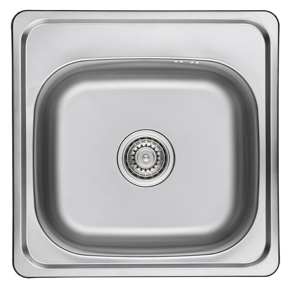 Kuchinox Standard, 1-komorový nerezový dřez 475x475x180 mm, hladký dekor, ocelová, LAV-SKS_010T