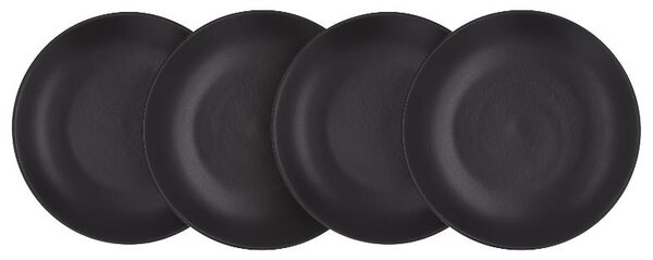 Silvercrest® Sada jídelních / polévkových talířů, 4dílná (polévkový talíř, černá) (100407592003)