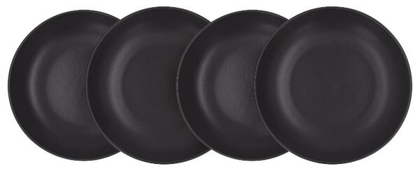 Silvercrest® Sada jídelních / polévkových talířů, 4dílná (jídelní talíř, černá) (100407592001)