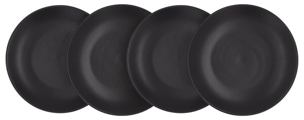 Silvercrest® Sada jídelních / polévkových talířů, 4dílná (polévkový talíř, černá) (100407592003)
