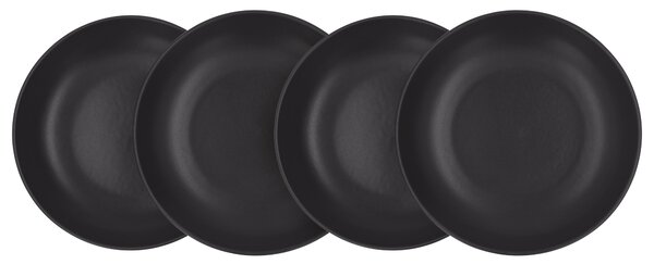 Silvercrest® Sada jídelních / polévkových talířů, 4dílná (jídelní talíř, černá) (100407592001)