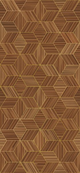 Geometrická obrazová vliesová tapeta na zeď, imitace obložení, 340181, Gilded, Eijffinger
