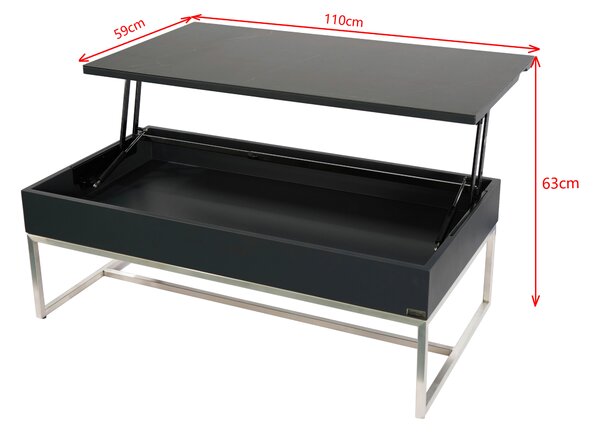 KONFERENČNÍ STOLEK, antracitová, černá, barvy nerez oceli, kov, keramika, kompozitní dřevo, 110/59/40 cm Dieter Knoll