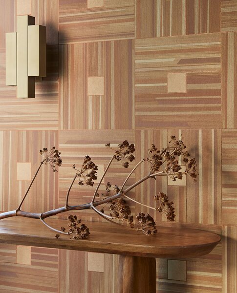 Geometrická obrazová vliesová tapeta na zeď, imitace obložení, 340182, Gilded, Eijffinger