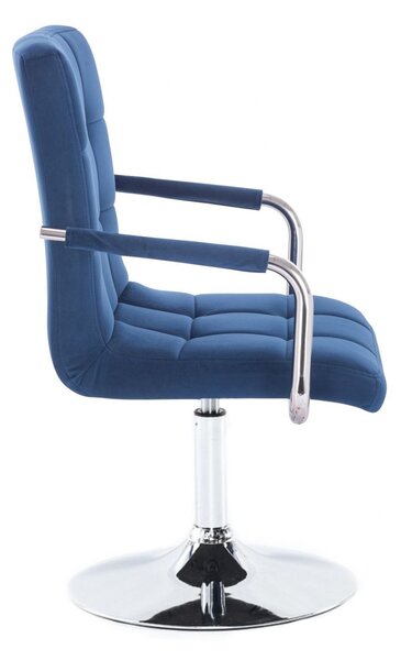 LuxuryForm DESIGN Židle VERONA VELUR na stříbrném talíři - modrá