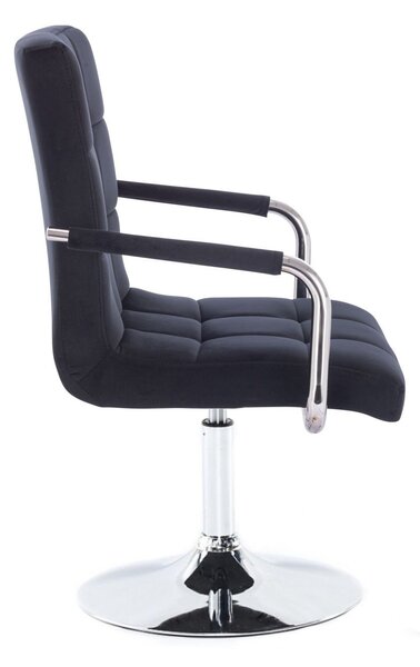 LuxuryForm DESIGN Židle VERONA VELUR na stříbrném talíři - černá