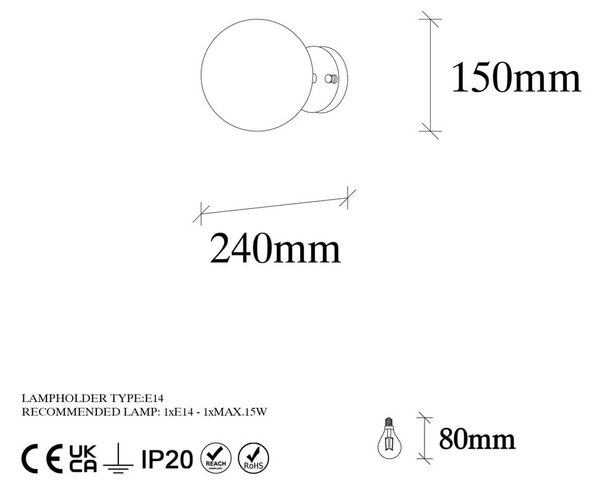 Černobílé nástěnné svítidlo ø 15 cm Atmaca – Opviq lights