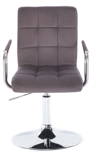 LuxuryForm DESIGN Židle VERONA VELUR na stříbrném talíři - tmavě šedá