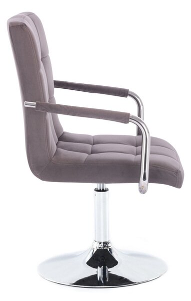 LuxuryForm DESIGN Židle VERONA VELUR na stříbrném talíři - tmavě šedá
