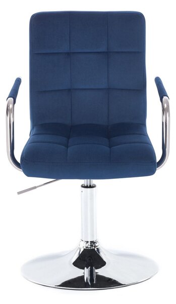 LuxuryForm DESIGN Židle VERONA VELUR na stříbrném talíři - modrá